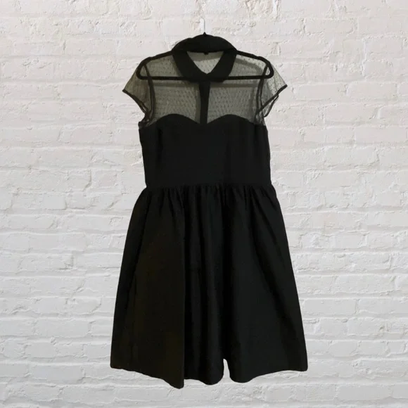 133. SHEEN Pin-Up Style Black Swing Dress - Womens Size 12 - Picture 3 of 8